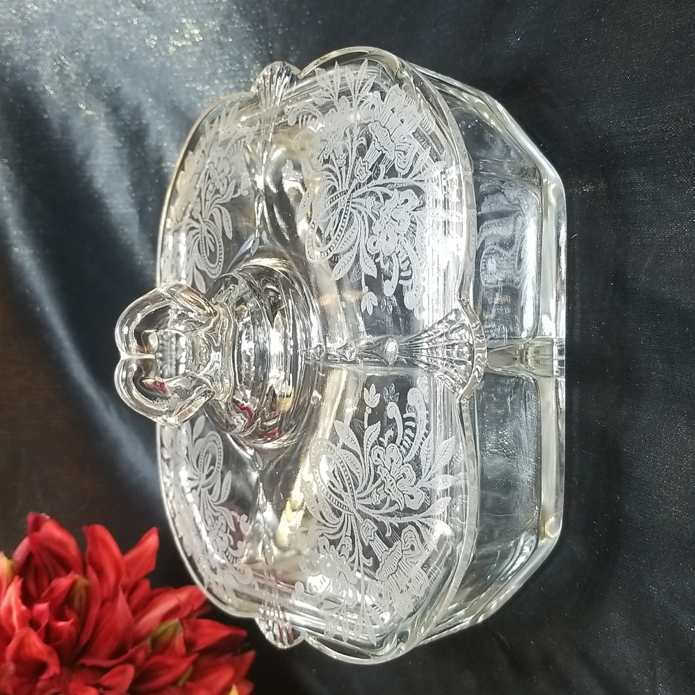 Paden City Covered Three Part Candy Dish